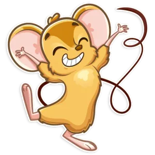 😄 5ec8123f mouse, cartoon, happy, animal, cheerful, rodent, cute, illustration telegram sticker