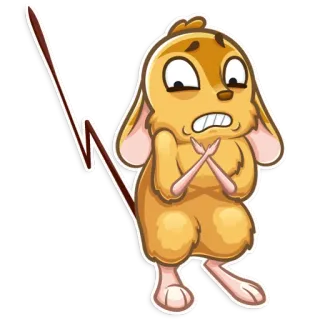 😬 785551dc cartoon, scared, nervous, rabbit, lightning, fear, anxious telegram sticker