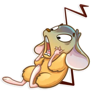 😨 d832c514 mouse, cartoon, shocked, animal, scared, distressed, cute telegram sticker