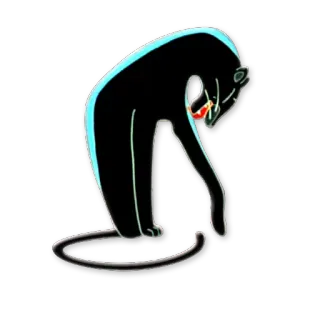 🛁 4648d7f5 zwarte panter, kat, dier, sticker, illustratie whatsapp sticker