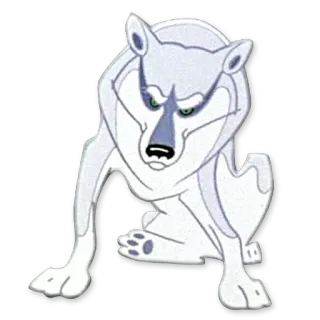 👴 64b25fda wolf, dier, cartoon, wit, roofdier whatsapp sticker