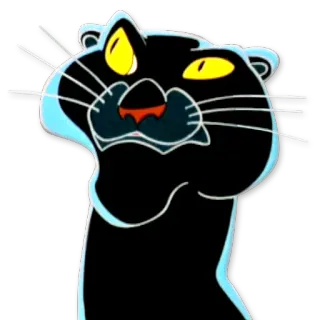 👀 7e9c5f03 Cartoon, Zwarte panter, Dier, Panter, Kat whatsapp sticker