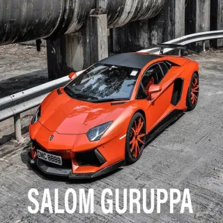 🇹🇯 fe235892 SALOM GURUPPA coche, automóvil, vehículo, lujo, naranja telegram sticker