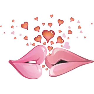 💙 75695d50 ciuman, bibir, cinta, hati, romansa, kasih sayang, hari valentine, romantis whatsapp sticker