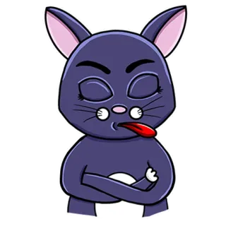 😝 6f2b75a6 gato, animal, lengua, dibujo animado, gracioso, pegatina telegram sticker