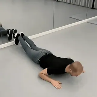 🙊 f457826f exercise, push-ups, fitness, man, workout, indoors, mirror, physical activity telegram sticker