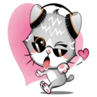 💋 b61af766 猫, 卡通, 可爱, 心, 异想天开 telegram sticker