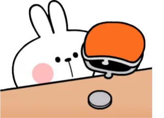 💸 378209ef coelho, moeda, dinheiro, desenho animado, fofo, branco, animal telegram sticker