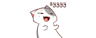 😏 0b6d4541 ayyyy gato, dedo do meio, ofensivo, desenho animado, humor whatsapp sticker