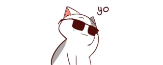 😎 0d2abd79 yo gato, óculos de sol, legal, engraçado whatsapp sticker