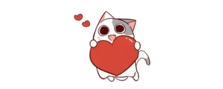 ❤️ 2faac4f2 gato, coração, amor, fofo, animal, desenho animado whatsapp sticker