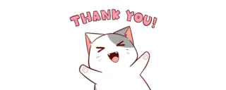 🙏 aef7851d THANK YOU! gato, obrigado, fofo, animado, adesivo whatsapp sticker