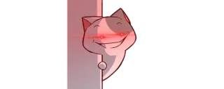 😈 b922c4d3 gato, desenho animado, assustador, olhos, sorriso, espreitando whatsapp sticker