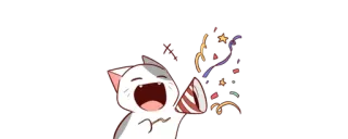 🥳 d67edd7b gato, celebração, festa, confete, animal, fofo, divertido whatsapp sticker