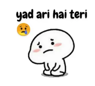 😢 5232677f yad ari hai teri sedih, perasaan, kesepian, kartun, emosi, kangen, hindi telegram sticker