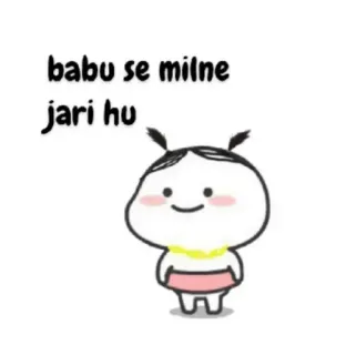 😊 5cfadb4f babu se milne jari hu kartun, cewek, hindi, imut telegram sticker