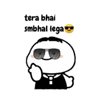 😎 76a30e70 tera bhai smbhal lega 😎 kartun, jari tengah, ofensif, hindi telegram sticker