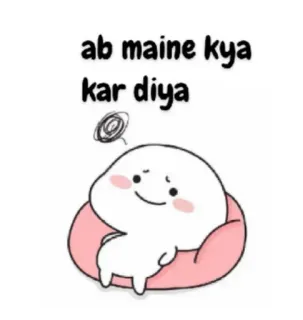🤔 e721eab9 ab maine kya kar diya Kartun, Lucu, Karakter, Pertanyaan, Ekspresi, Kawaii telegram sticker