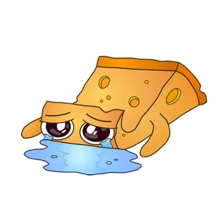 😭 caf0e528 奶酪, 哭, 伤心, 食物, 卡通, 可爱, 卡哇伊 telegram sticker