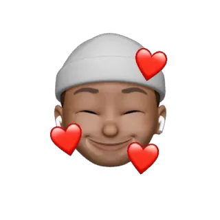 🥰 1d7caf42 이모티콘, 하트, 사랑, 아바타, 비니 telegram sticker