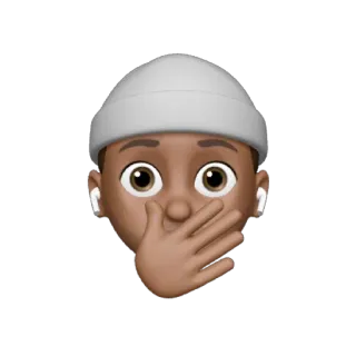 🤭 21e7389d 이모티콘, 충격, 놀람, 얼굴, 남자, 입 가리기 telegram sticker