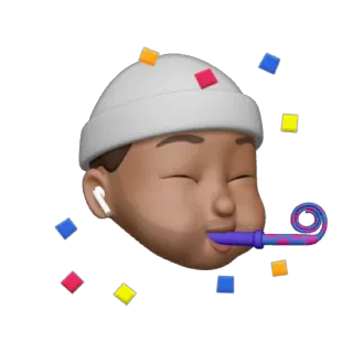 🥳 96fb1b04 축하, 파티, 색종이, 머리, 나팔 telegram sticker