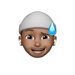 😅 a4a3313b 이모티콘, 남자, 땀, 얼굴, 비니, 이어폰 telegram sticker