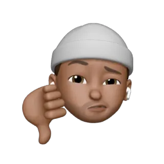 👎 c09bff6c 이모티콘, 싫어요, 비추천, 불만, 표정, 남자, 모자 telegram sticker