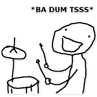 👏 3008f836 *BA DUM TSSS* drum, drum set, lelucon, kartun, Ba Dum Tsss telegram sticker