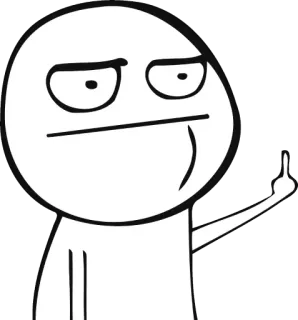 🖕 44c2766e Meme, Jari tengah, Gestur ofensif, Trollface, Amarah, Kartun telegram sticker