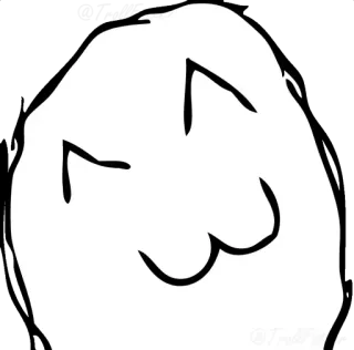 😌 4c050d22 Blob, Putih, Hitam, Sederhana, Wajah, Kartun telegram sticker