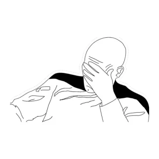 ✋ 8b17fe86 Facepalm, Kekecewaan, Frustrasi, Malu, Garis luar, Minimalis, Reaksi telegram sticker