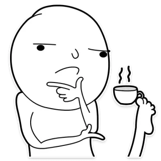 🤔 a7a0bd0c berpikir, kopi, meme, keraguan, kontemplasi telegram sticker