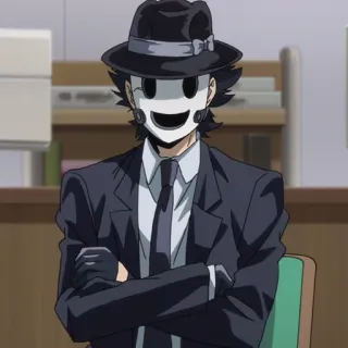 🎭 792d8902 High-Rise Invasion アニメ, マスク, スーツ, 天空侵犯 telegram sticker