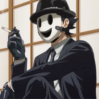🚬 d2b99c17 アニメ, キャラクター, マスク, タバコ, スーツ telegram sticker