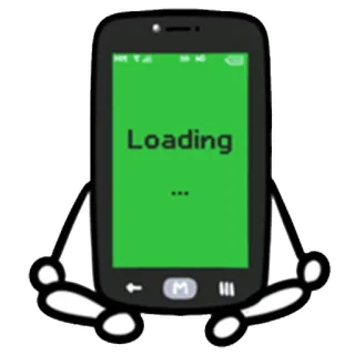 🔜 414d94f7 Loading... telefone, carregando, tecnologia, desenho animado, celular, computador telegram sticker