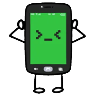 😣 43c21ac8 telefone, desenho animado, personagem, celular, dispositivo telegram sticker