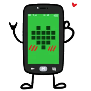 ❤ 50961871 telefone, desenho animado, fofo, amor, coração telegram sticker