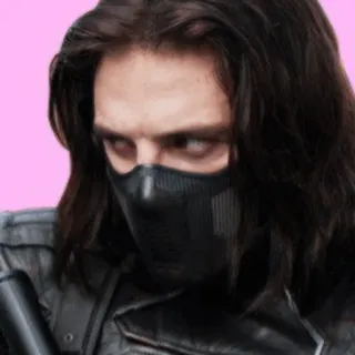 😐 5c3bb30b Winter Soldier ซูเปอร์ฮีโร่, มาร์เวล, ปืน, หน้ากาก, อาวุธ, ทหาร telegram sticker