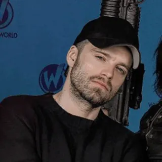 😐 627509c4 Bucky Barnes Marvel บัคกี้ บาร์นส์, วินเทอร์ โซลเยอร์, มาร์เวล, อาวุธ, ผู้ชาย, หมวก telegram sticker