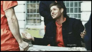 🐚 69b66a14 Dean Winchester Supernatural Bovennatuurlijk, Dean Winchester, Handdruk, TV serie telegram sticker