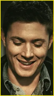 🐚 d74bf468 Dean Winchester Supernatural dean winchester, supernatural, serie, glimlach, man telegram sticker