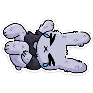 😭 101a03d3 うさぎ, アニメ, 悲しい, 死んだ, バツ目, 泣く, 可愛い telegram sticker