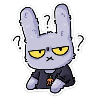 🤨 d7db8a00 ウサギ, 動物, 質問, 漫画, ステッカー, キャラクター, もふもふ telegram sticker