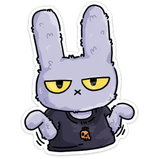 🤷‍♀️ 2a1d325f Hase, Tier, Cartoon, Aufkleber, süß, Schädel, Häschen telegram sticker