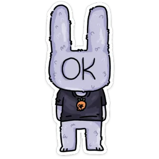 👌 751e072c OK Hase, Kaninchen, Ok, Cartoon, Sticker telegram sticker