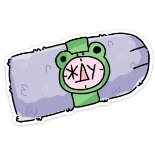 ⏳ aaa5dd76 ЖДУ Frosch, Armbanduhr, Warten, Cartoon telegram sticker