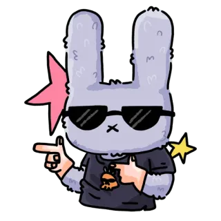 😎 2431c8bd coniglio, cartone animato, occhiali da sole, cool, personaggio, coniglietto telegram sticker