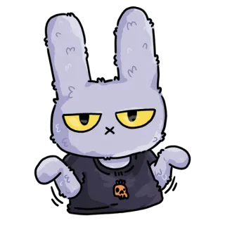 🤷‍♂️ 2ccf9670 coniglio, coniglio, adesivo, cartone animato, teschio, animale, grigio, carino telegram sticker