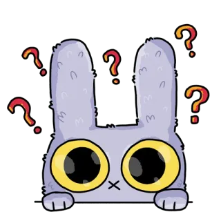 ❓ ac3898b8 coniglio, coniglietto, punti interrogativi, confuso, carino, animale, adesivo telegram sticker